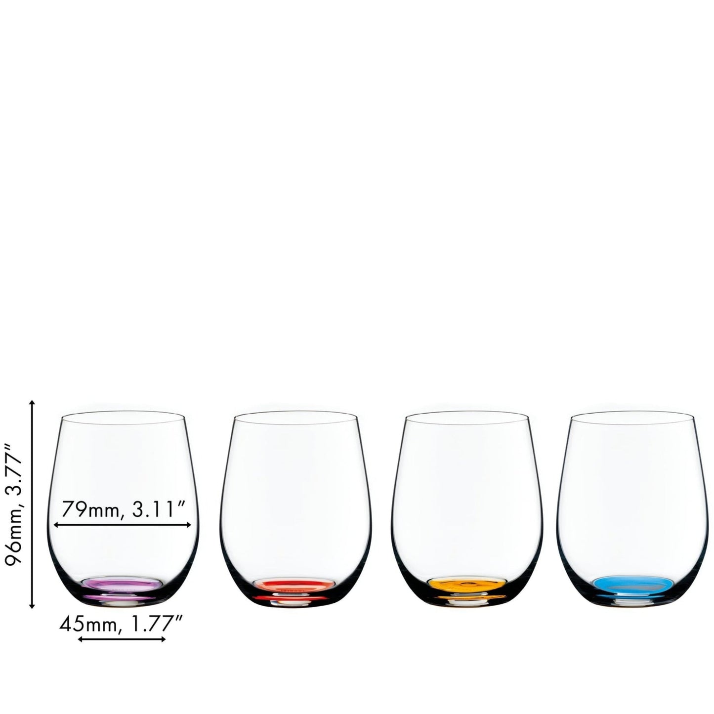 Colorful and Stemless Wine Glasses